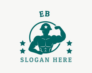 Bodybuilding - Fitness Star Soldier logo design