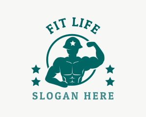 Fitness Star Soldier  logo design