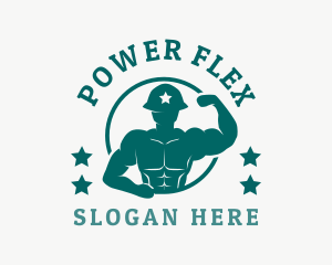 Muscles - Fitness Star Soldier logo design
