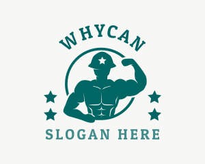 Bodybuilding - Fitness Star Soldier logo design