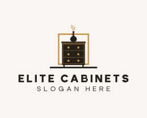 Cabinet - Dresser Cabinet Vase Furniture logo design