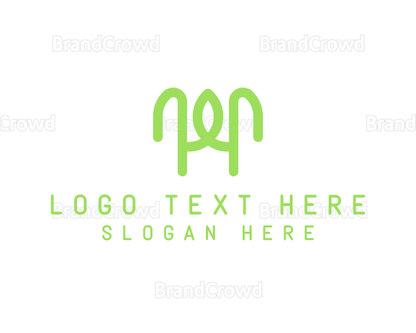 Organic Leaf Letter H Logo