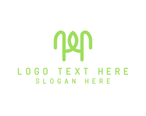 Organic Leaf Letter H logo design