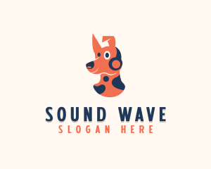 Headphone - Headphones Puppy Dog logo design