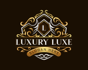 Luxury Floral Crest logo design