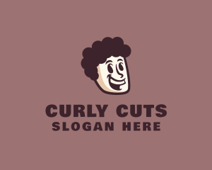 Curly - Curly Hair Man logo design