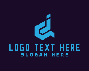 Modern - Cyber Tech Letter DJ logo design
