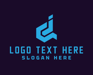 Futuristic - Cyber Tech Letter DJ logo design