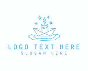 Candle - Floating Candle Origami logo design