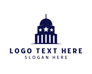 Blue Building - USA Capitol Building logo design