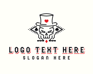 Hat - Casino Skull Poker logo design