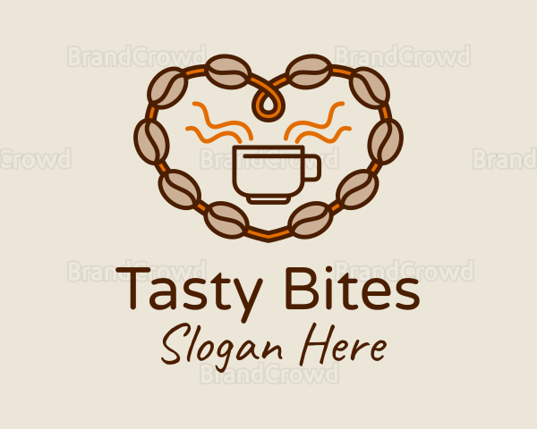 Heart Coffee Beans Logo