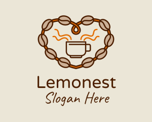 Latte - Heart Coffee Beans logo design