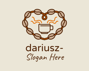 Coffee Farm - Heart Coffee Beans logo design