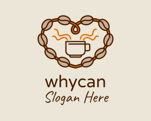 Coffee Farm - Heart Coffee Beans logo design