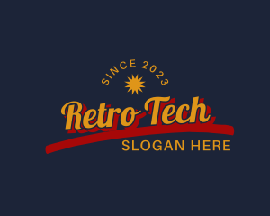 Retro Sun Wordmark logo design