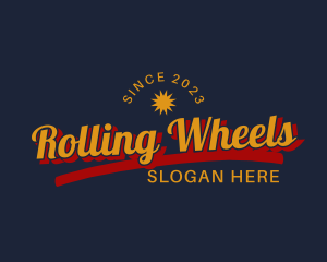 Skates - Retro Sun Wordmark logo design