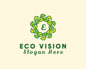 Natural Leaf Organic Wreath logo design