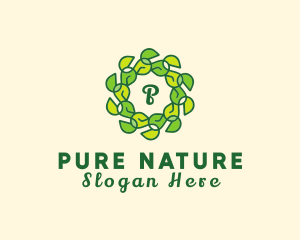 Natural Leaf Organic Wreath logo design