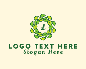 Brand - Natural Leaf Organic Wreath logo design