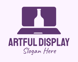 Purple Bottle Laptop logo design