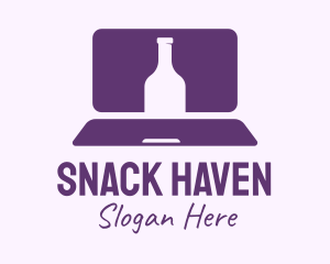 Purple Bottle Laptop logo design