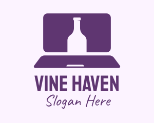 Purple Bottle Laptop logo design