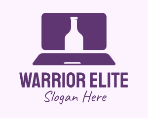 Alcohol Delivery - Purple Bottle Laptop logo design