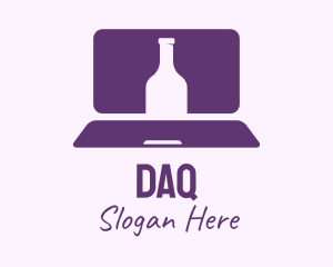 Winery - Purple Bottle Laptop logo design