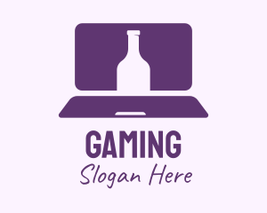Wine - Purple Bottle Laptop logo design