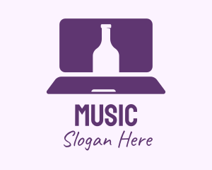 Liqueur - Purple Bottle Laptop logo design