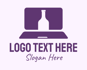 Liqueur - Purple Bottle Laptop logo design