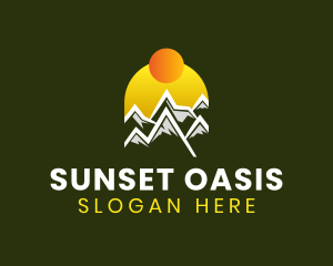 Natural Mountain Sunrise logo design