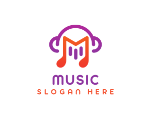 Music DJ Letter M logo design