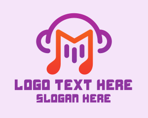 Music DJ Letter M Logo