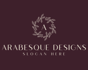 Botanical Leaf Wreath  logo design