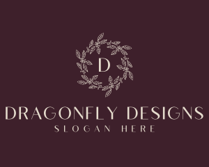 Botanical Leaf Wreath  logo design