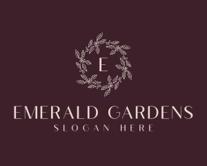 Botanical Leaf Wreath  logo design