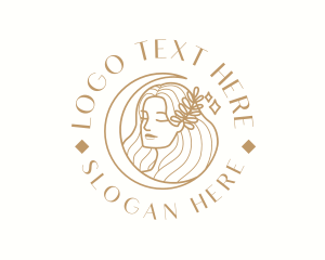 Vegan - Moon Woman Beauty logo design
