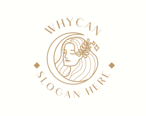 Vegan - Moon Woman Beauty logo design