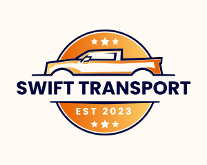 Pickup Car Transport logo design