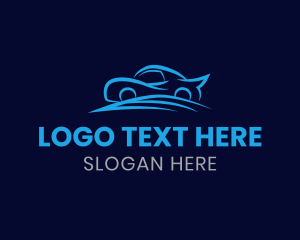 Ride - Blue Fast Car logo design