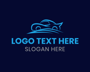 Driving School - Blue Fast Car logo design