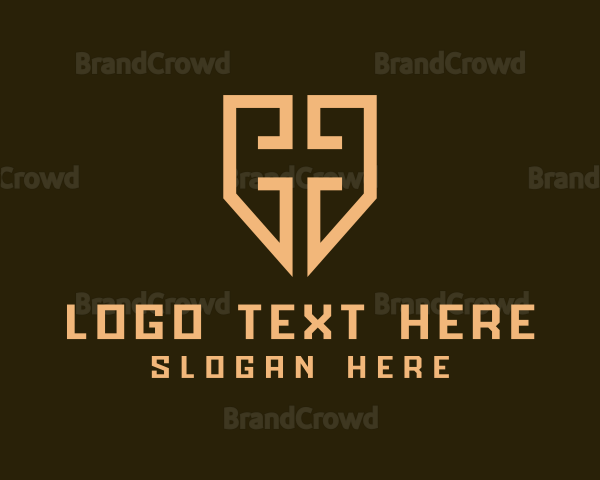Orange Cross Shield Letter G Logo