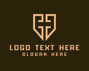 Preacher - Orange Cross Shield Letter G logo design