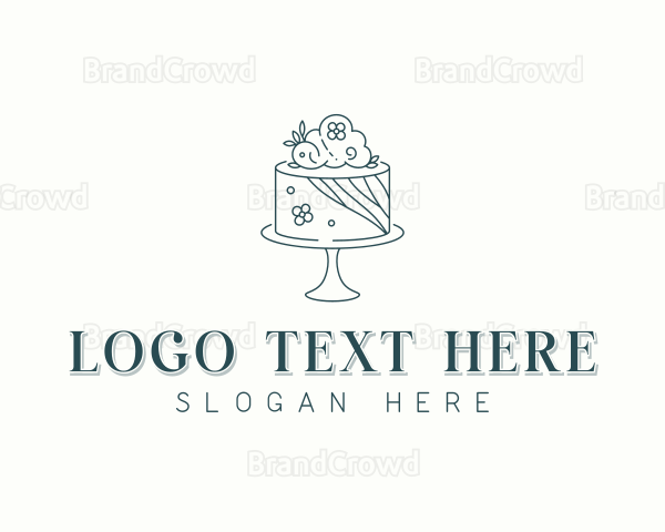 Floral Wedding Cake Logo