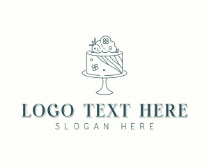 Wedding - Floral Wedding Cake logo design