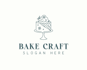 Floral Wedding Cake logo design