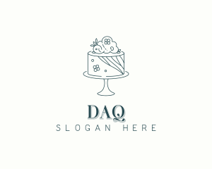 Baking - Floral Wedding Cake logo design