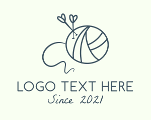 Yarn - Heart Needle Yarn logo design